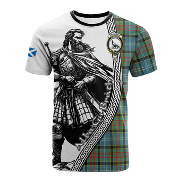 Walkinshaw Tartan Clan Crest Cotton T-shirt with Highlander Warrior Celtic Style Kid's Shirt - Tartan Vibes Clothing