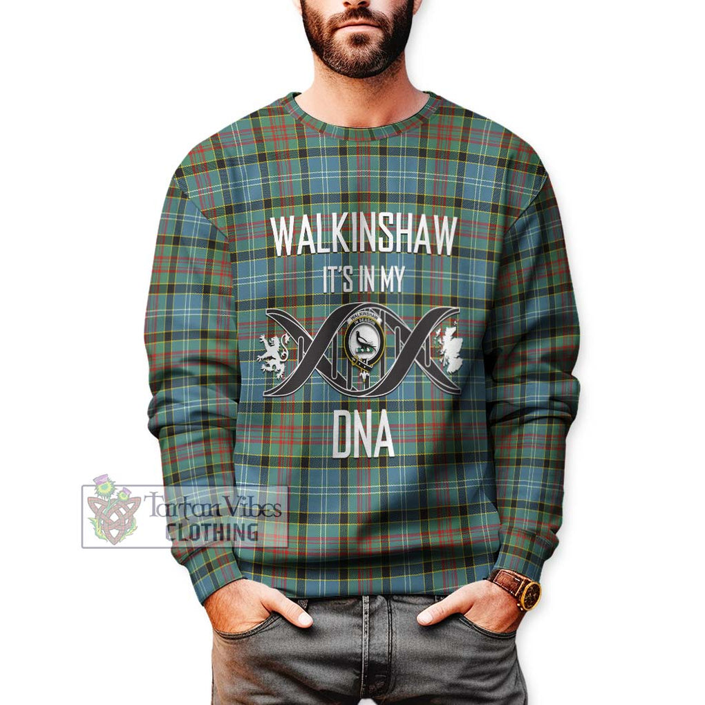 Walkinshaw Tartan Sweatshirt with Family Crest DNA In Me Style Unisex - Tartan Vibes Clothing