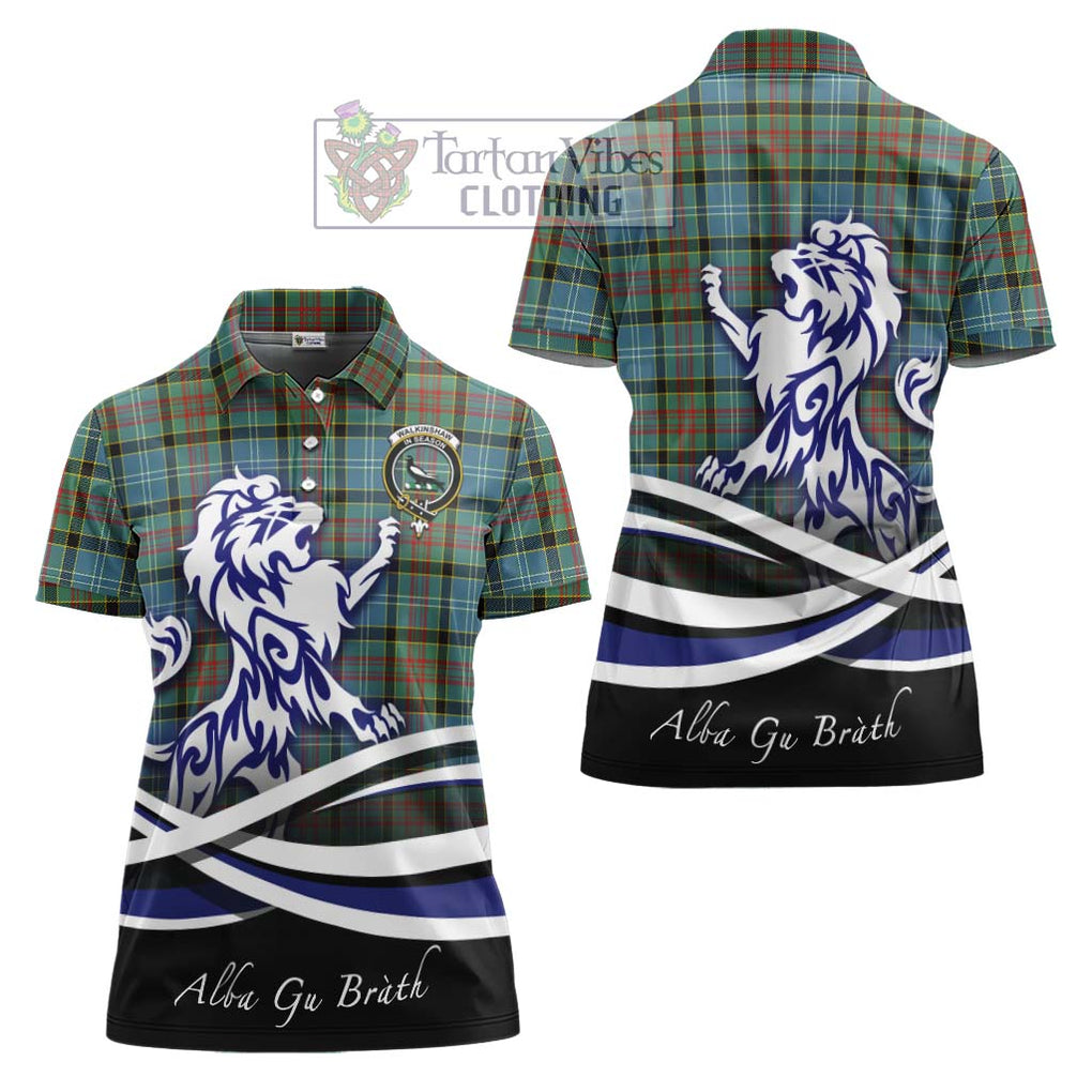 Walkinshaw Tartan Women's Polo Shirt with Alba Gu Brath Regal Lion Emblem Women - Tartan Vibes Clothing