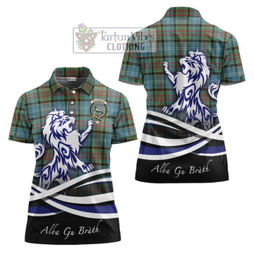 Walkinshaw Tartan Women's Polo Shirt with Alba Gu Brath Regal Lion Emblem Women - Tartan Vibes Clothing