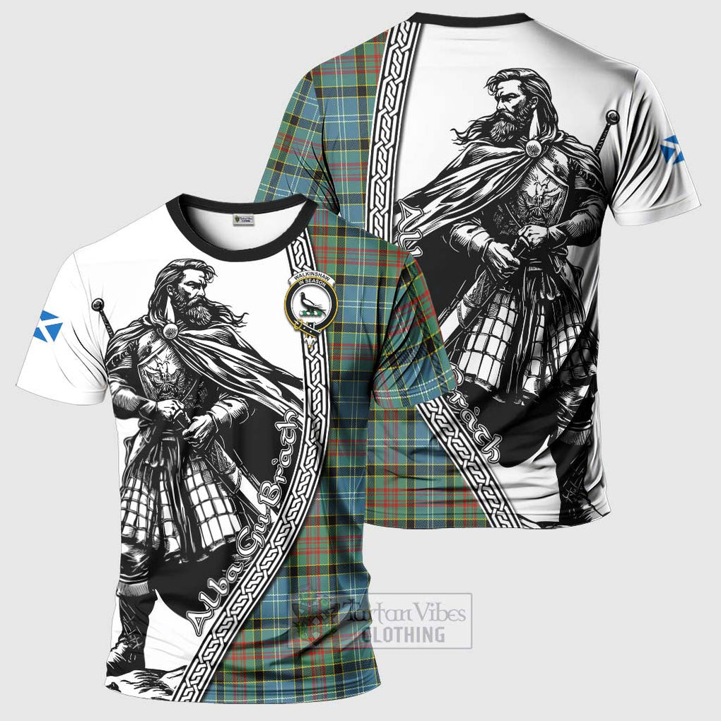 Walkinshaw Tartan Clan Crest T-Shirt with Highlander Warrior Celtic Style Kid's Shirt - Tartan Vibes Clothing