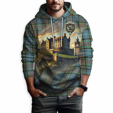 Walkinshaw Tartan Family Crest Hoodie with Scottish Ancient Castle Style Pullover Hoodie - Tartan Vibes Clothing