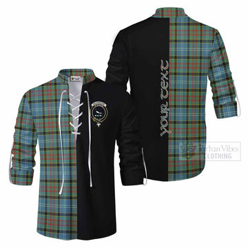 Walkinshaw Tartan Ghillie Kilt Shirt with Family Crest and Half Of Me Style Men - Tartan Vibes Clothing