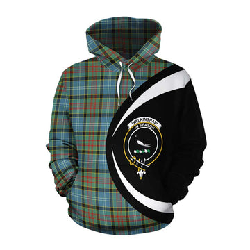Walkinshaw Tartan Cotton Hoodie with Family Crest Circle Style Pullover Hoodie XS - Tartan Vibes Clothing