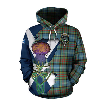 Tartan Vibes Clothing Walkinshaw Tartan Family Crest Cotton Hoodie Scottish Thistle Celtic Inspired