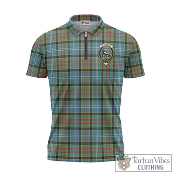 Walkinshaw Tartan Zipper Polo Shirt with Family Crest Unisex - Tartan Vibes Clothing