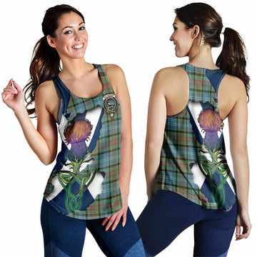 Tartan Vibes Clothing Walkinshaw Tartan Family Crest Women's Racerback Tanks Scottish Thistle Celtic Inspired