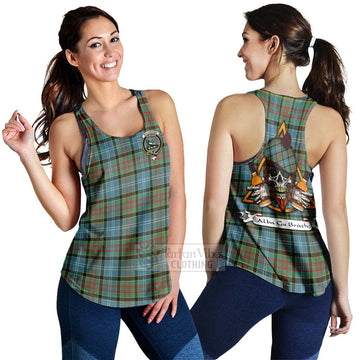 Walkinshaw Tartan Women's Racerback Tanks with Family Crest and Bearded Skull Holding Bottles of Whiskey 4XL - Tartan Vibes Clothing