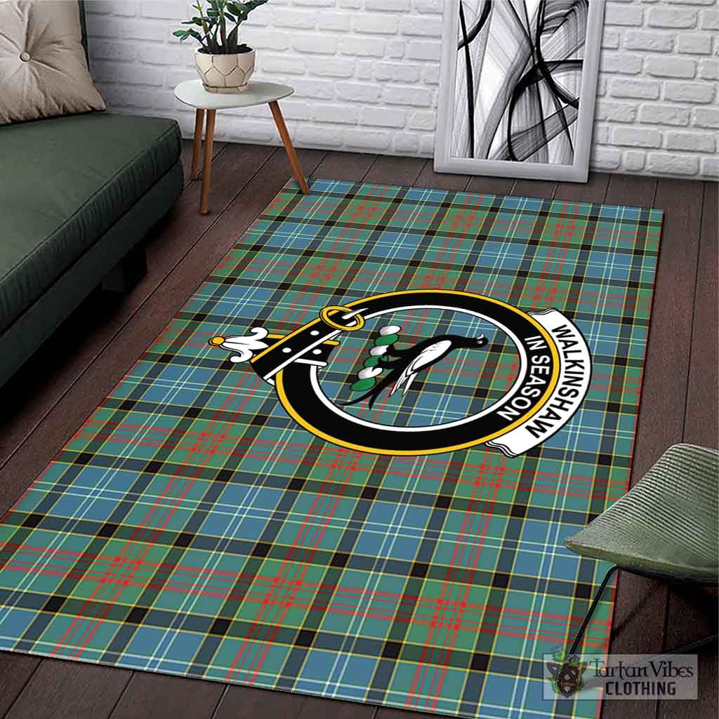 Walkinshaw Tartan Area Rug with Family Crest L 59*86 inch (150x220 cm) - Tartan Vibes Clothing