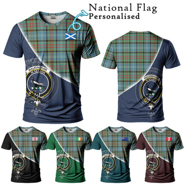 Walkinshaw Tartan T-Shirt with Personalised National Flag and Family Crest Half Style Kid's Shirt - Tartan Vibes Clothing