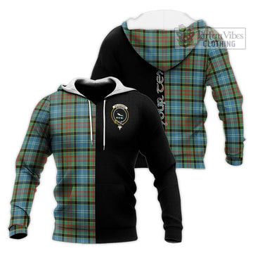 Walkinshaw Tartan Knitted Hoodie with Family Crest and Half Of Me Style Unisex Knitted Pullover Hoodie - Tartan Vibes Clothing
