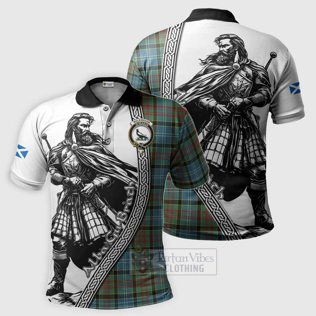 Walkinshaw Tartan Clan Crest Polo Shirt with Highlander Warrior Celtic Style Kid - Tartan Vibes Clothing