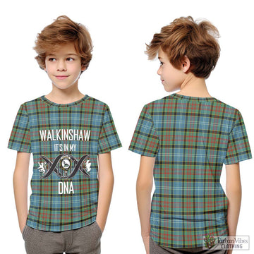 Walkinshaw Tartan Kid T-Shirt with Family Crest DNA In Me Style Youth XL Size14 - Tartan Vibes Clothing