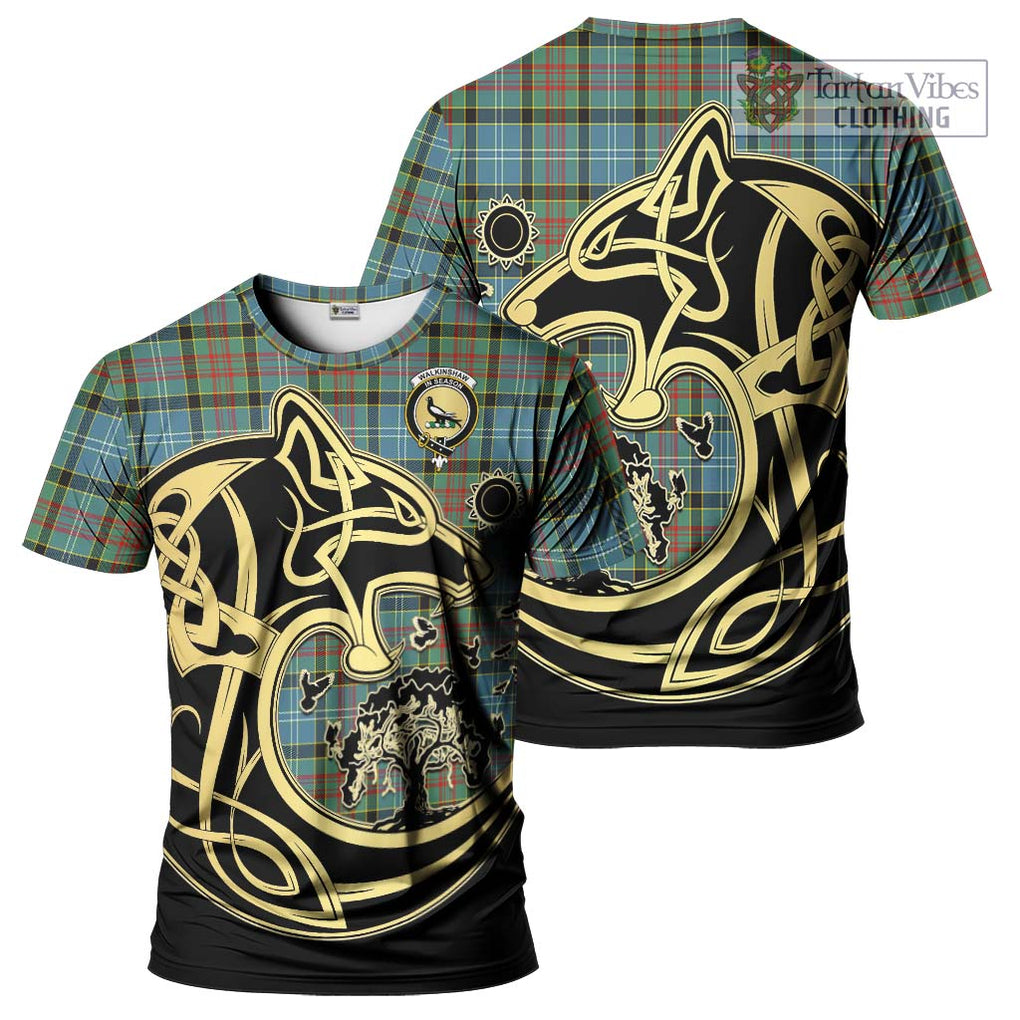 Walkinshaw Tartan T-Shirt with Family Crest Celtic Wolf Style Kid's Shirt - Tartan Vibes Clothing