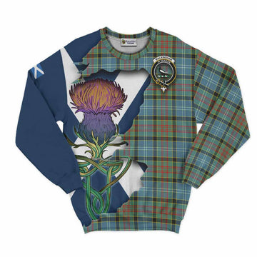 Tartan Vibes Clothing Walkinshaw Tartan Family Crest Sweatshirt Scottish Thistle Celtic Inspired