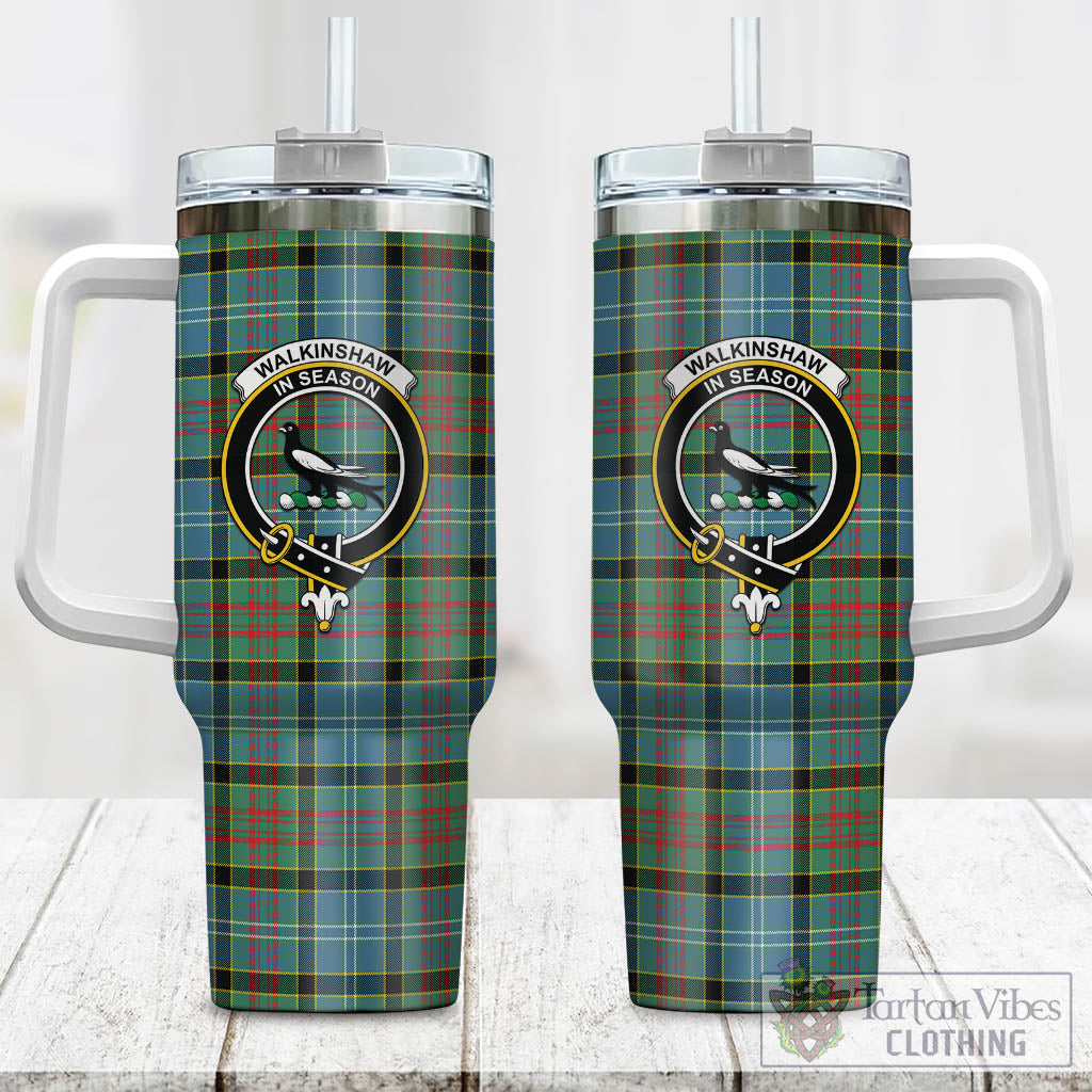 Walkinshaw Tartan Tumbler with Handle with Family Crest One Size 40 OZ - Tartan Vibes Clothing