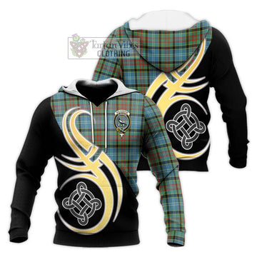 Walkinshaw Tartan Knitted Hoodie with Family Crest and Celtic Symbol Style Unisex Knitted Pullover Hoodie - Tartan Vibes Clothing
