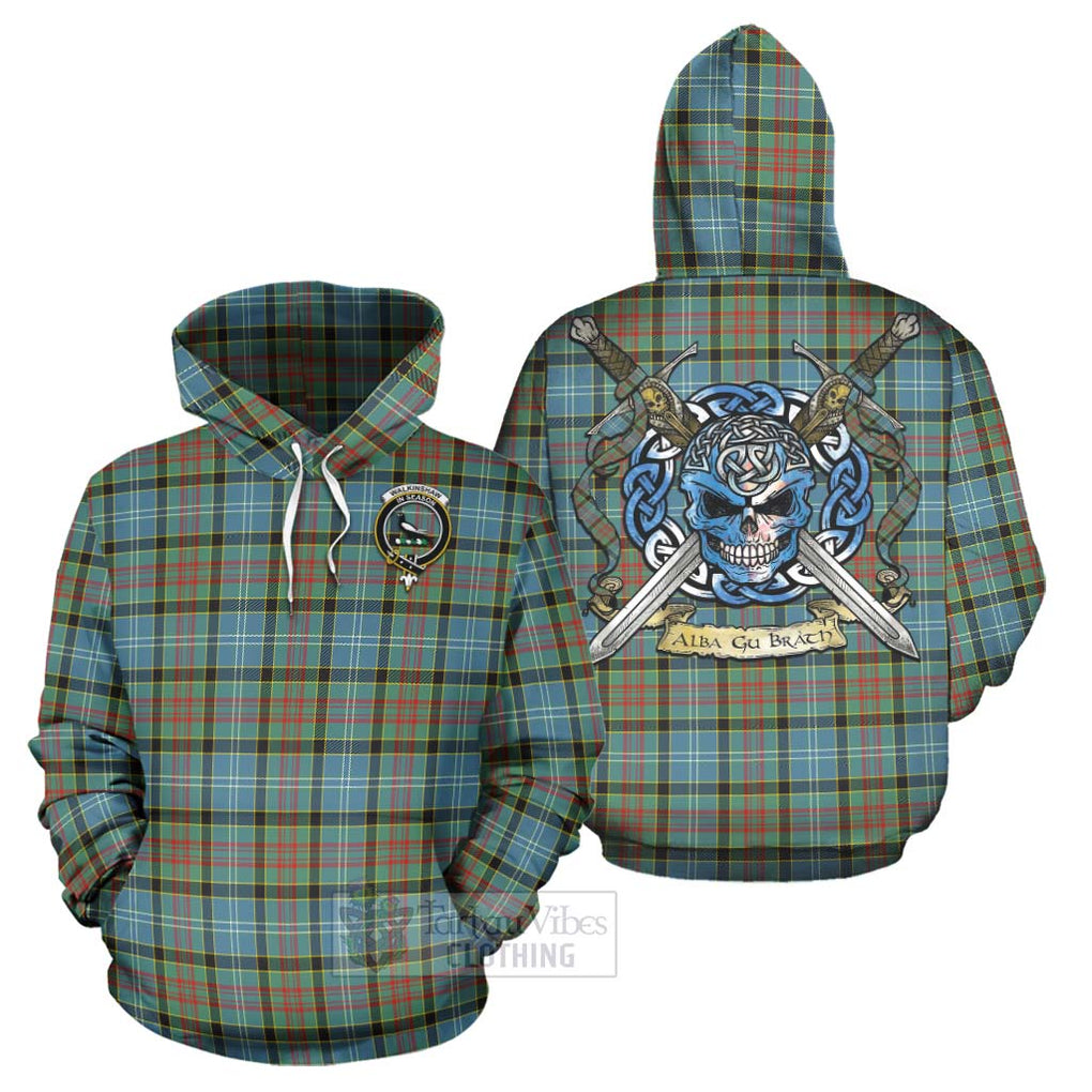Walkinshaw Tartan Hoodie with Family Crest Celtic Skull Style Zip Hoodie - Tartan Vibes Clothing