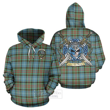 Walkinshaw Tartan Hoodie with Family Crest Celtic Skull Style Zip Hoodie - Tartan Vibes Clothing