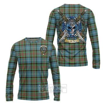 Walkinshaw Tartan Long Sleeve T-Shirt with Family Crest Celtic Skull Style Unisex - Tartan Vibes Clothing