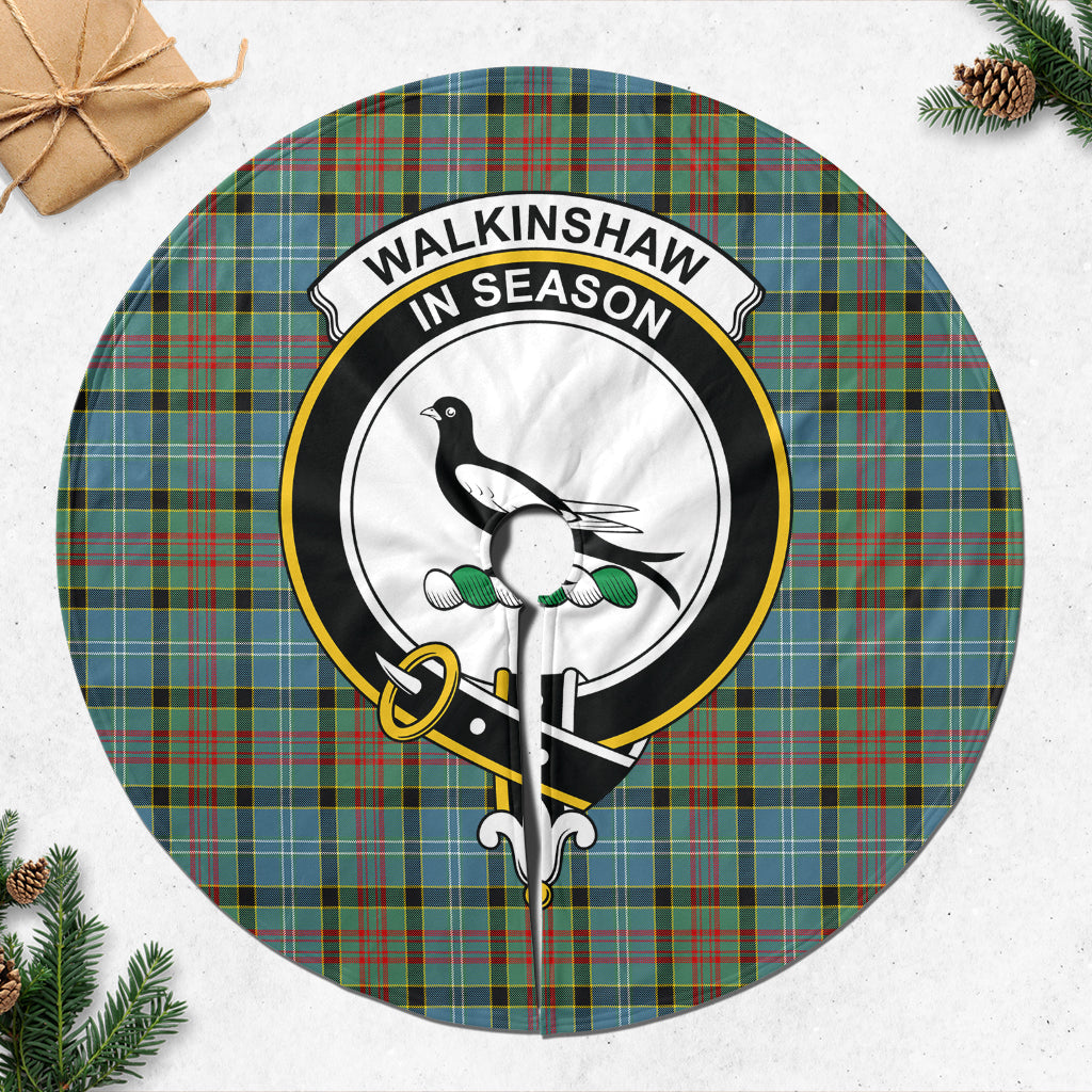 Walkinshaw Tartan Christmas Tree Skirt with Family Crest 47*47 inch - Tartan Vibes Clothing