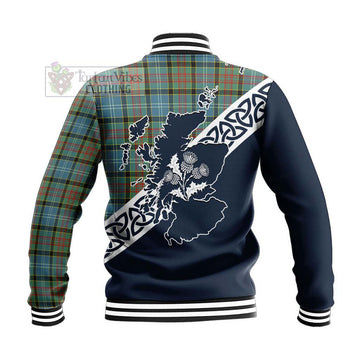 Walkinshaw Tartan Baseball Jacket Featuring Thistle and Scotland Map - Tartan Vibes Clothing