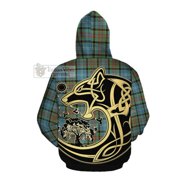 Walkinshaw Tartan Cotton Hoodie with Family Crest Celtic Wolf Style Pullover Hoodie - Tartan Vibes Clothing