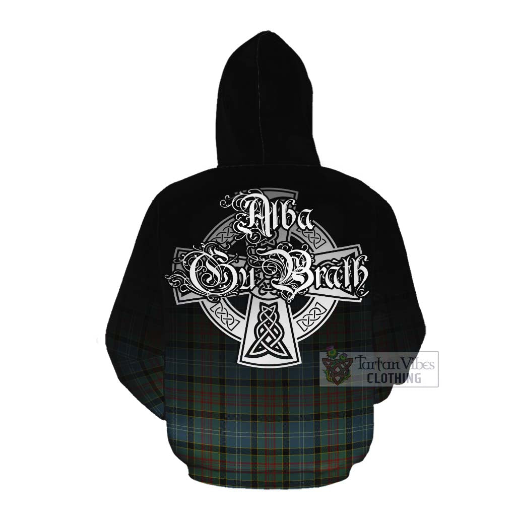 Tartan Vibes Clothing Walkinshaw Tartan Cotton Hoodie Featuring Alba Gu Brath Family Crest Celtic Inspired