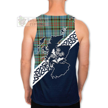 Walkinshaw Tartan Men's Tank Top Featuring Thistle and Scotland Map - Tartan Vibes Clothing