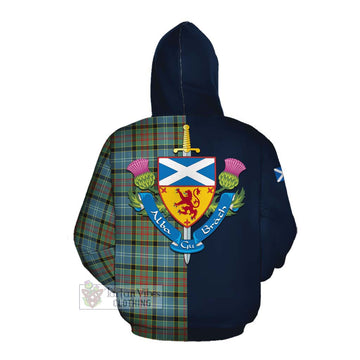 Walkinshaw Tartan Cotton Hoodie Alba with Scottish Lion Royal Arm Half Style Pullover Hoodie - Tartan Vibes Clothing