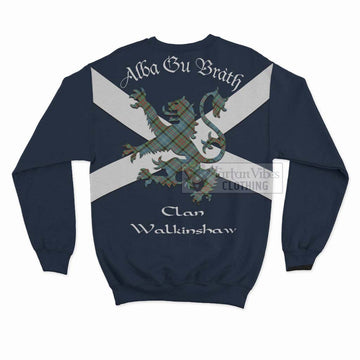Walkinshaw Tartan Lion Rampant Sweatshirt Proudly Display Your Heritage with Alba Gu Brath and Clan Name - Tartan Vibes Clothing