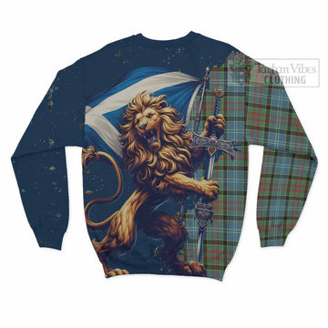 Walkinshaw Tartan Family Crest Sweatshirt with Scottish Majestic Lion - Tartan Vibes Clothing