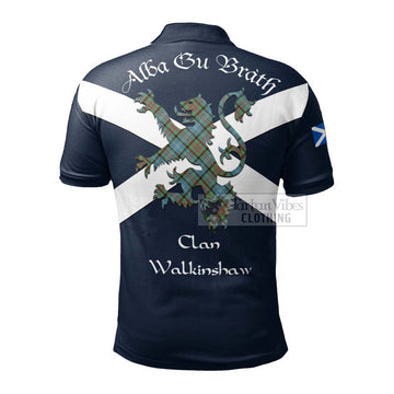 Walkinshaw Tartan Lion Rampant Polo Shirt Proudly Display Your Heritage with Alba Gu Brath and Clan Name - Tartan Vibes Clothing