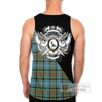 Walkinshaw Tartan Men's Tank Top with Family Crest and Military Logo Style - Tartan Vibes Clothing