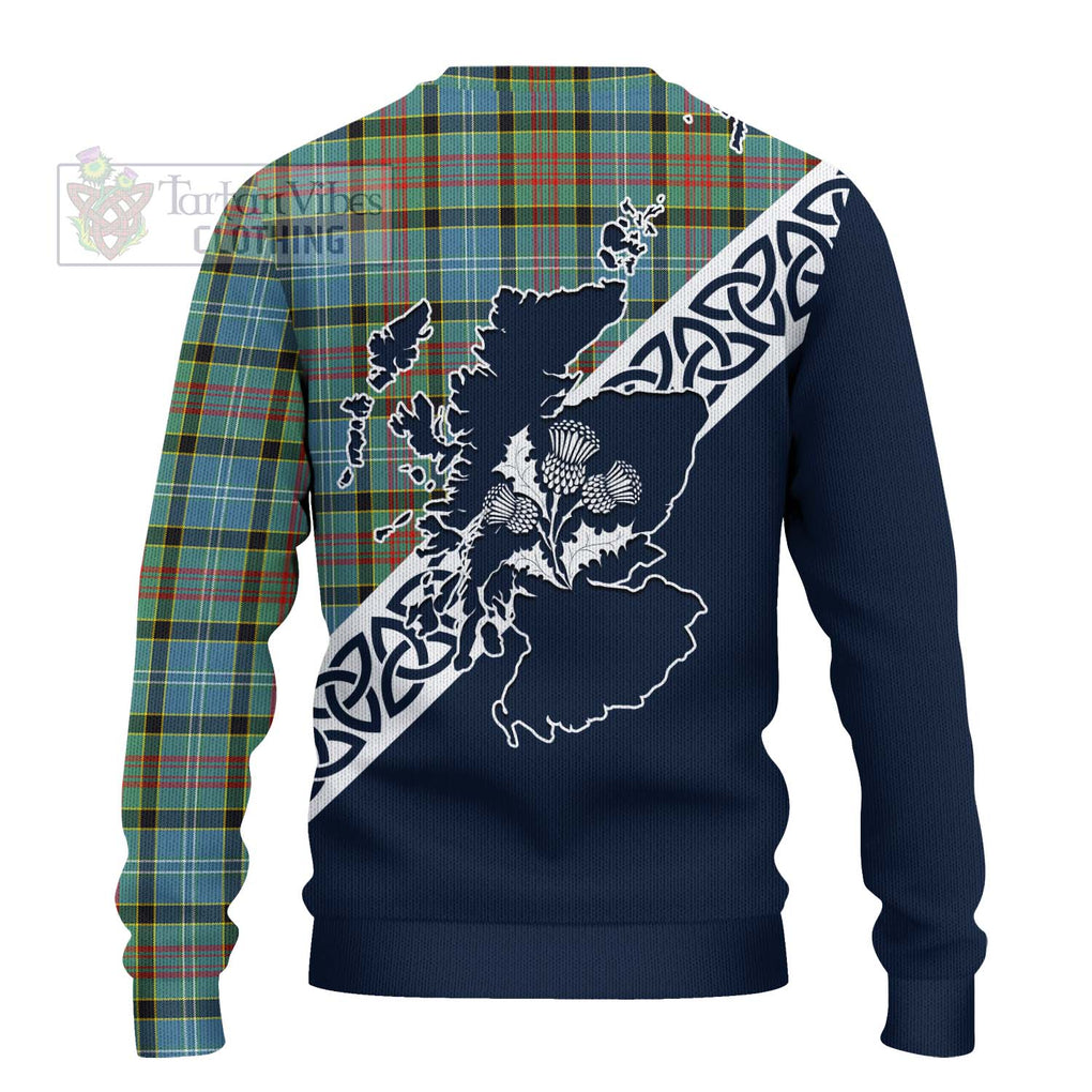 Walkinshaw Tartan Ugly Sweater Featuring Thistle and Scotland Map - Tartan Vibes Clothing