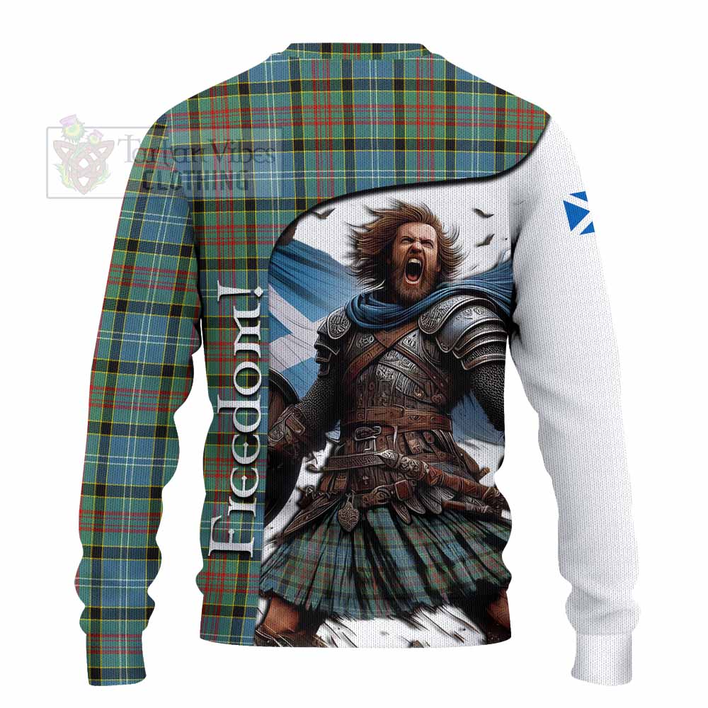 Tartan Vibes Clothing Walkinshaw Crest Tartan Knitted Sweater Inspired by the Freedom of Scottish Warrior