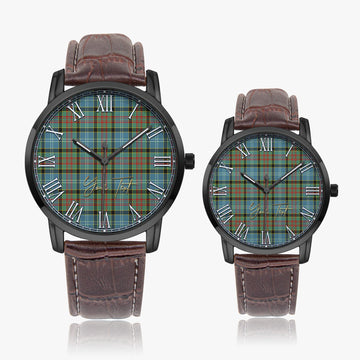 Walkinshaw Tartan Personalized Your Text Leather Trap Quartz Watch - Tartan Vibes Clothing