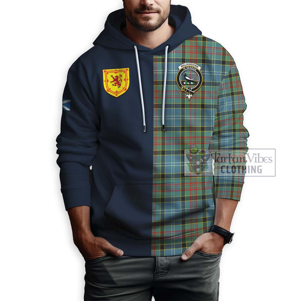 Walkinshaw Tartan Hoodie Alba with Scottish Lion Royal Arm Half Style - Tartan Vibes Clothing