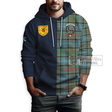 Walkinshaw Tartan Hoodie Alba with Scottish Lion Royal Arm Half Style - Tartan Vibes Clothing