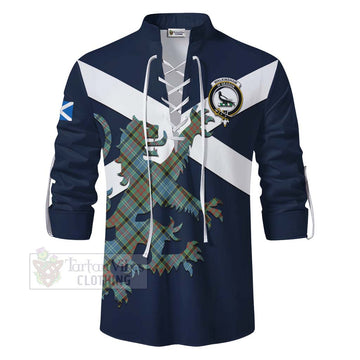 Walkinshaw Tartan Lion Rampant Ghillie Kilt Shirt Proudly Display Your Heritage with Alba Gu Brath and Clan Name - Tartan Vibes Clothing