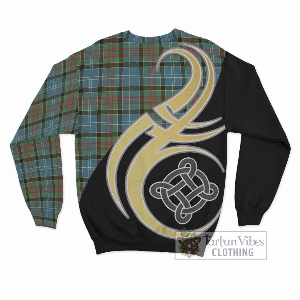 Walkinshaw Tartan Sweatshirt with Family Crest and Celtic Symbol Style - Tartan Vibes Clothing