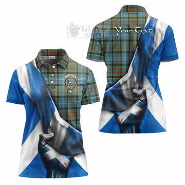 Walkinshaw Tartan Women's Polo Shirt with Family Crest Scotland Patriotic Style - Tartan Vibes Clothing