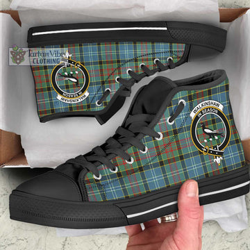 Walkinshaw Tartan High Top Shoes with Family Crest - Tartan Vibes Clothing
