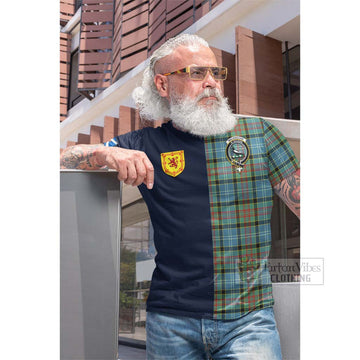 Walkinshaw Tartan Cotton T-shirt Alba with Scottish Lion Royal Arm Half Style Men's Shirt - Tartan Vibes Clothing