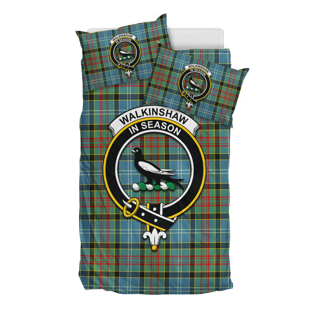 Walkinshaw Tartan Bedding Set with Family Crest - Tartan Vibes Clothing