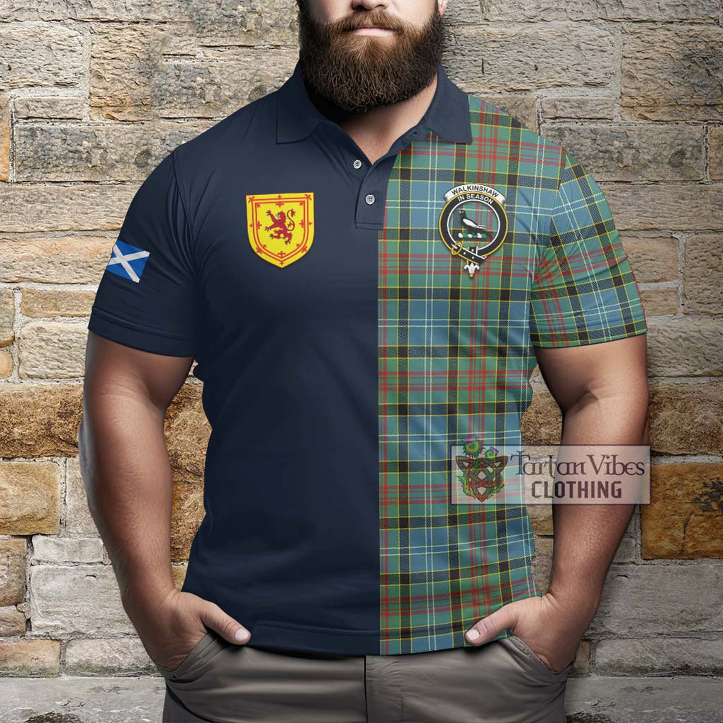 Walkinshaw Tartan Polo Shirt Alba with Scottish Lion Royal Arm Half Style - Tartan Vibes Clothing