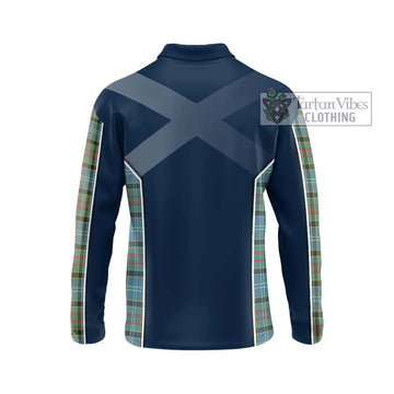 Walkinshaw Tartan Long Sleeve Polo Shirt with Family Crest and Lion Rampant Vibes Sport Style - Tartan Vibes Clothing