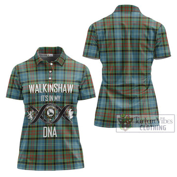 Walkinshaw Tartan Women's Polo Shirt with Family Crest DNA In Me Style - Tartan Vibes Clothing