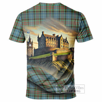 Walkinshaw Tartan Family Crest T-Shirt with Scottish Ancient Castle Style - Tartan Vibes Clothing