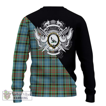 Walkinshaw Tartan Ugly Sweater with Family Crest and Military Logo Style - Tartan Vibes Clothing